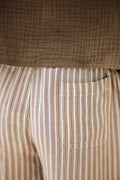 Pantalon - Itcha marron viscose rayée