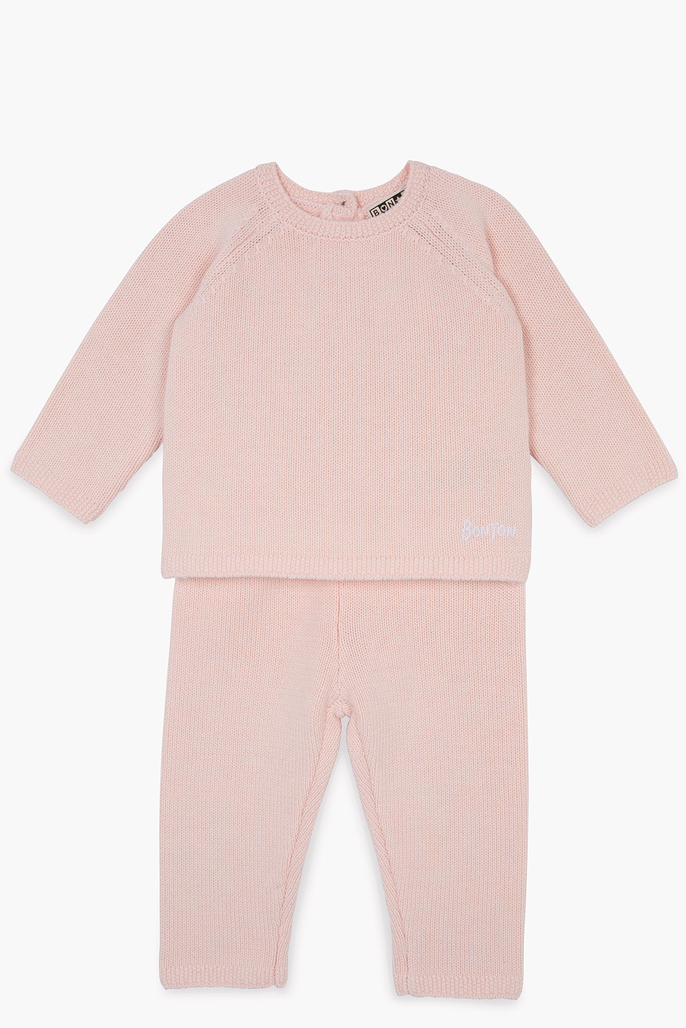 Outfit of Newborn Pink Baby in cotton Cashmere
