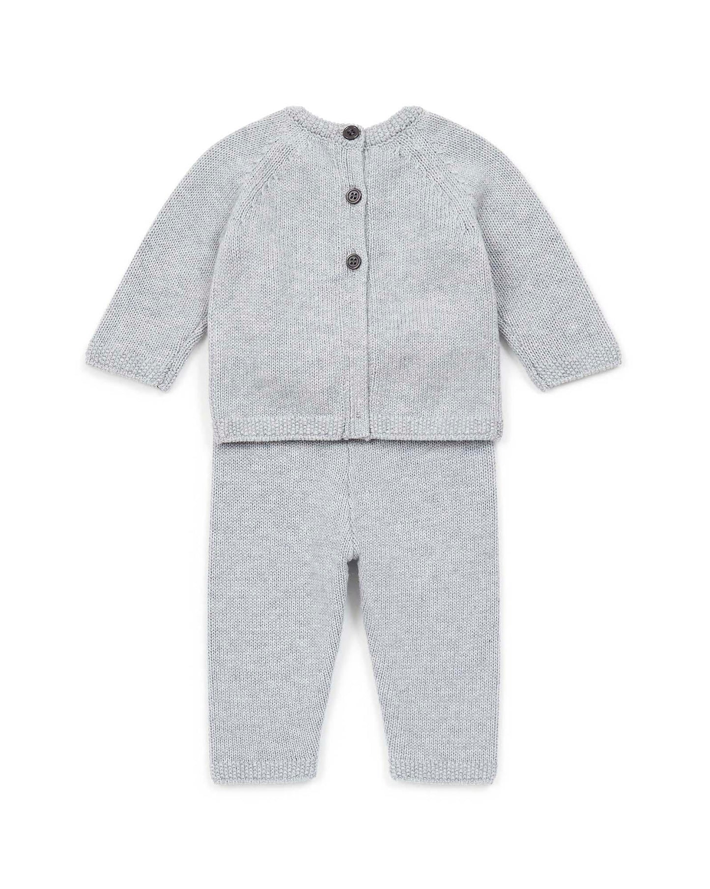 Outfit of Newborn Grey Baby in cotton Cashmere