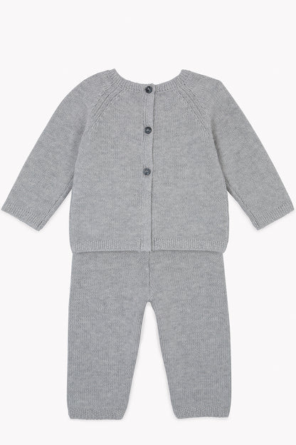 Outfit of Newborn Grey Baby in cotton Cashmere