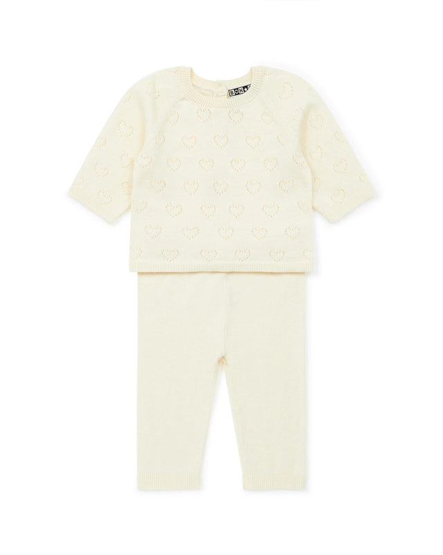 Outfit - of Newborn Beige Baby Cotton open -minded Cashmere - Image principale