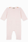 Jumpsuit - of Newborn Pink Baby in Wool