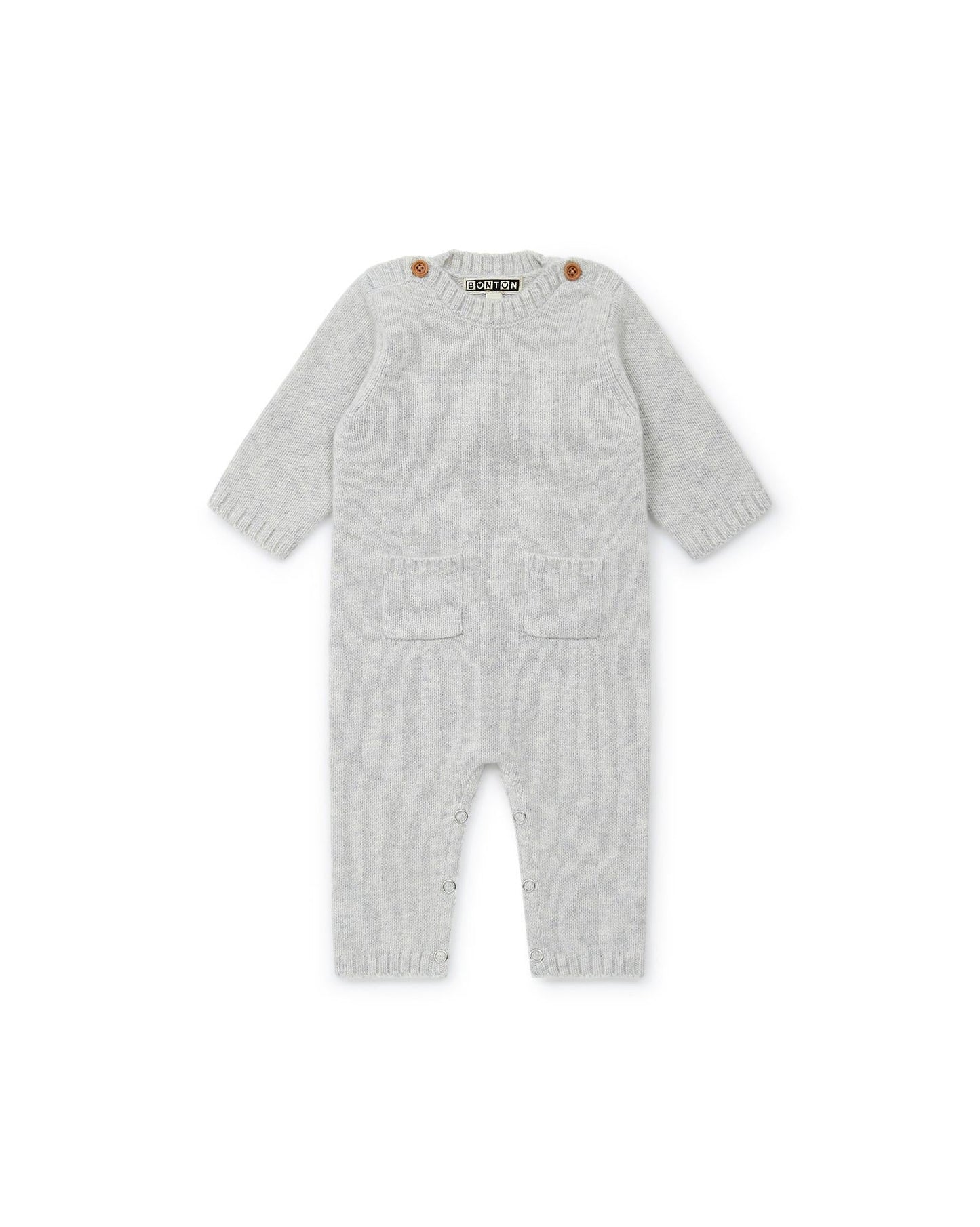 Jumpsuit of Newborn grey Baby in Wool