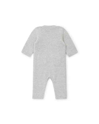 Jumpsuit of Newborn grey Baby in Wool