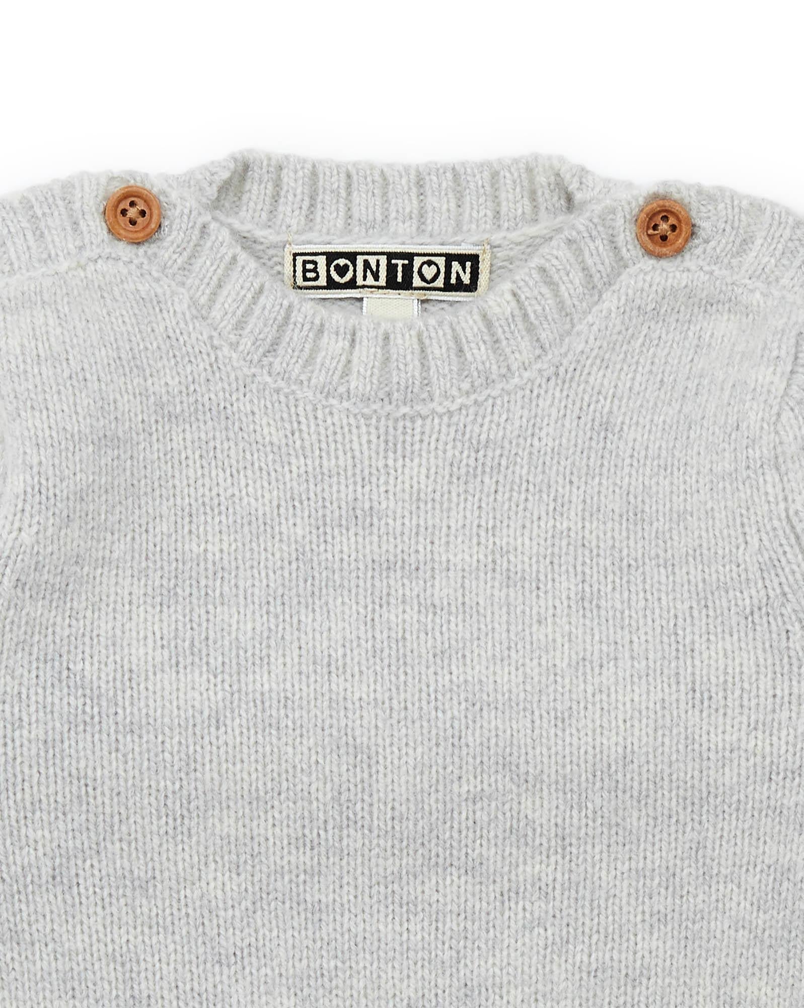 Combinaison de naissance grise Bébé en laine