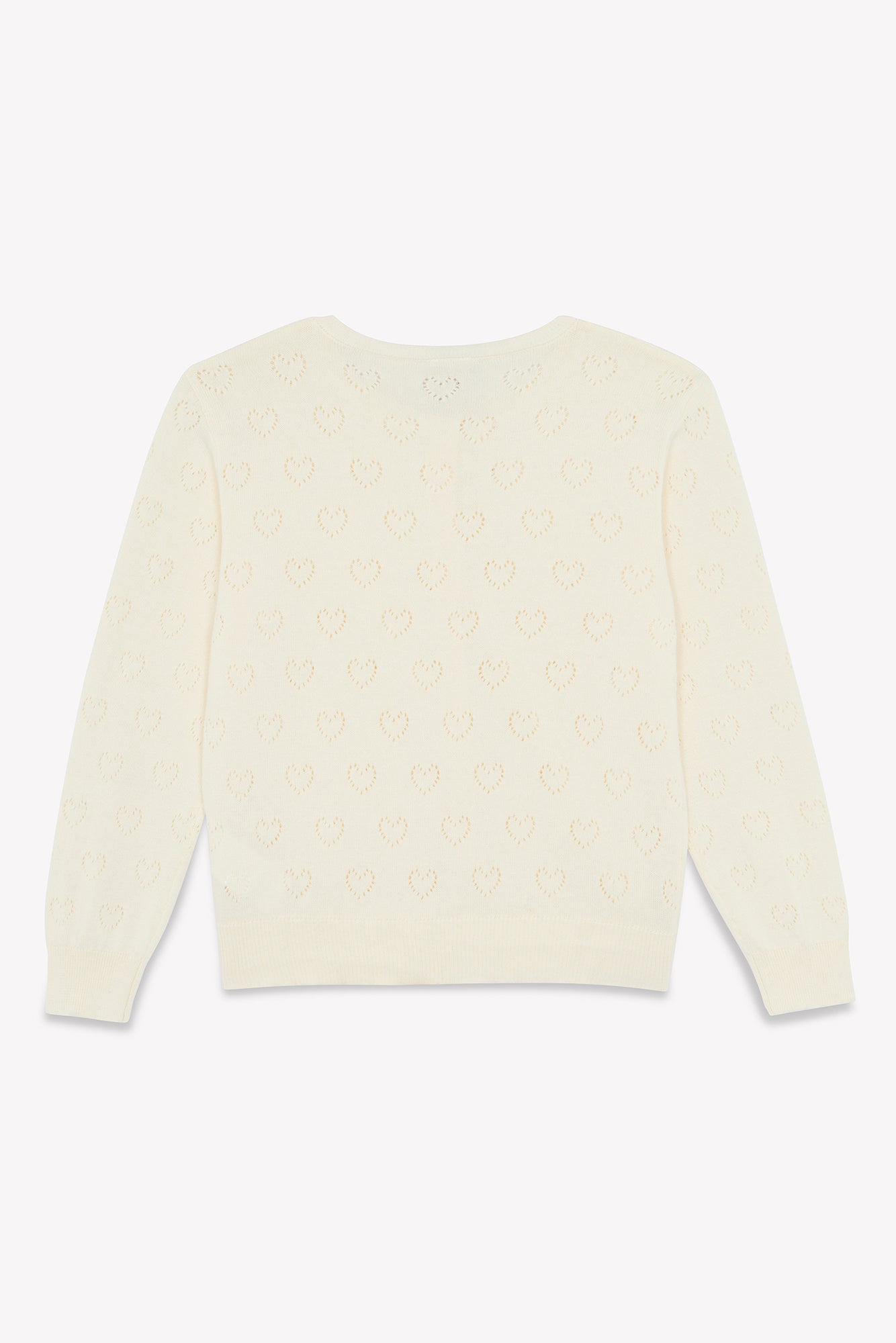 Cardigan beige à coeur en maille 100% coton biologique