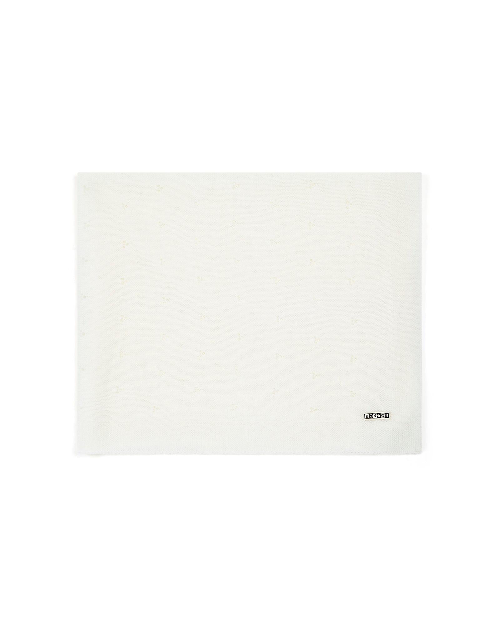 Couverture de naissance beige Bébé brodée en 100% laine