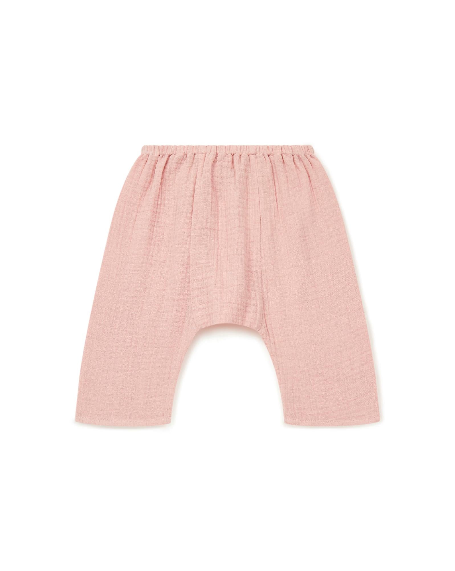 Pantalon Laos rose Bébé en 100% coton biologique certifié GOTS