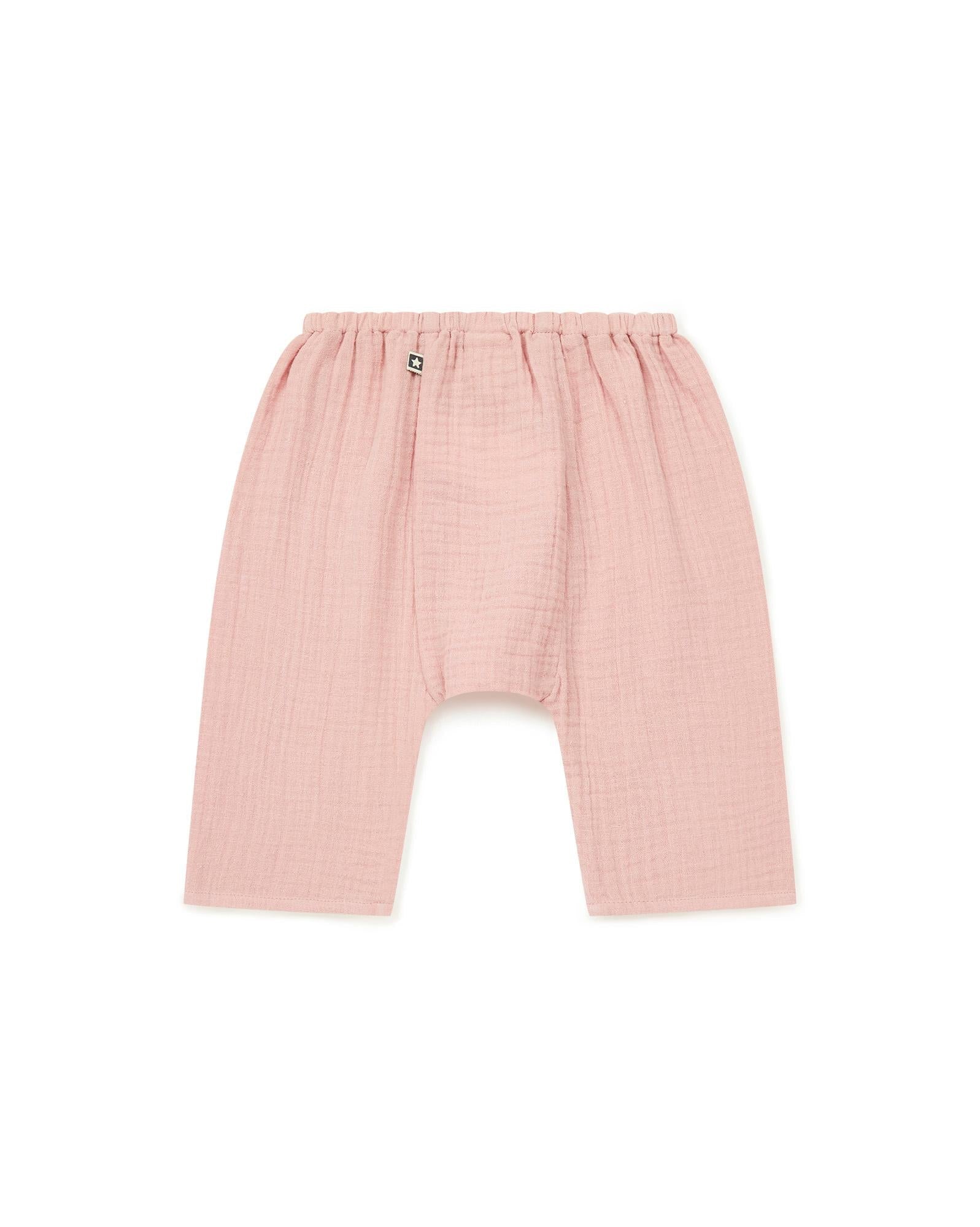 Pantalon Laos rose Bébé en 100% coton biologique certifié GOTS