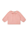 Blouse - Mamour Pink Baby has Collar steering wheel in 100% organic cotton certified GOTS