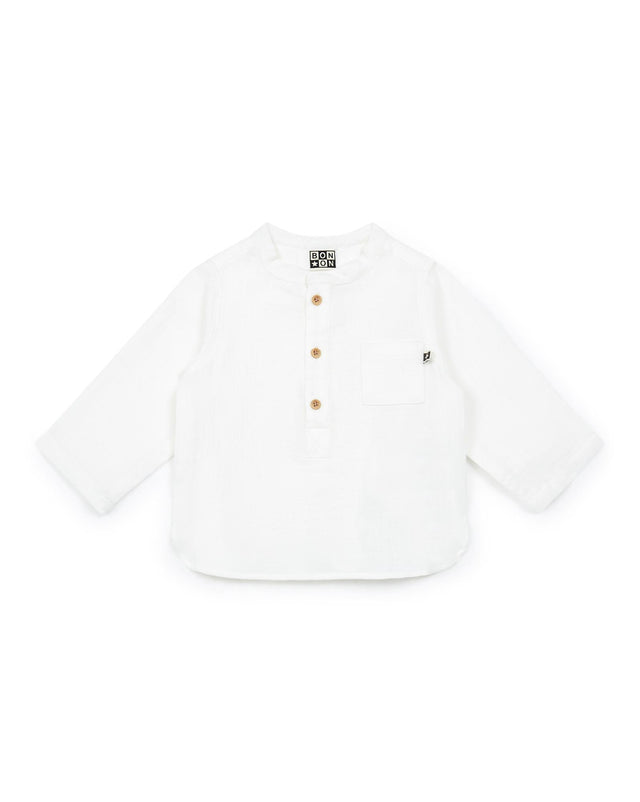 Shirt - Matt Beige Baby In 100% organic cotton gauze certified GOTS - Image principale