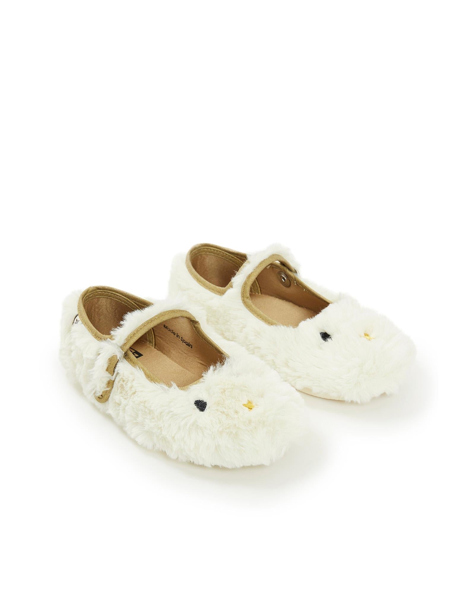 Chaussons Mia beige en fausse fourrure
