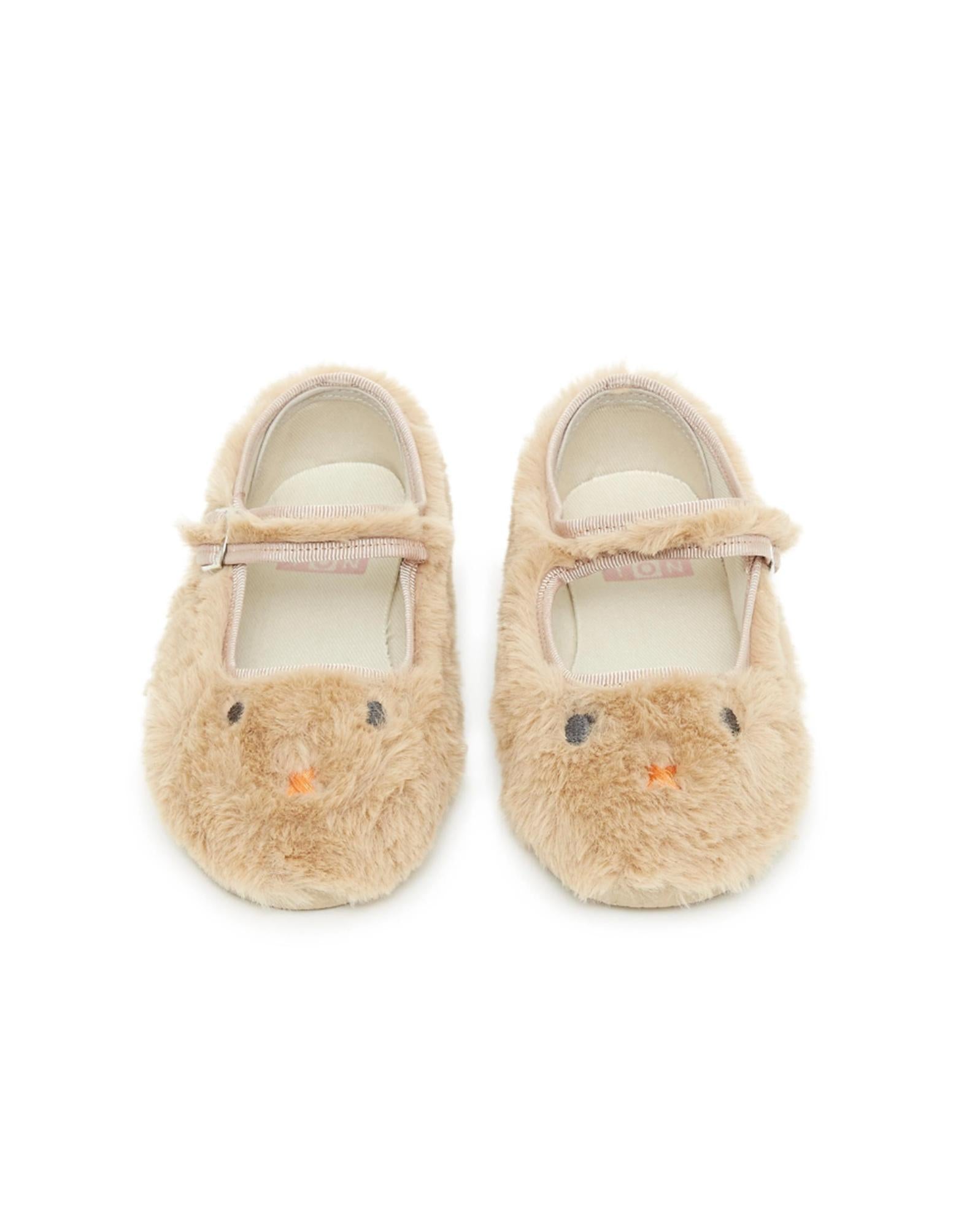 Chaussons Mia beige en fausse fourrure