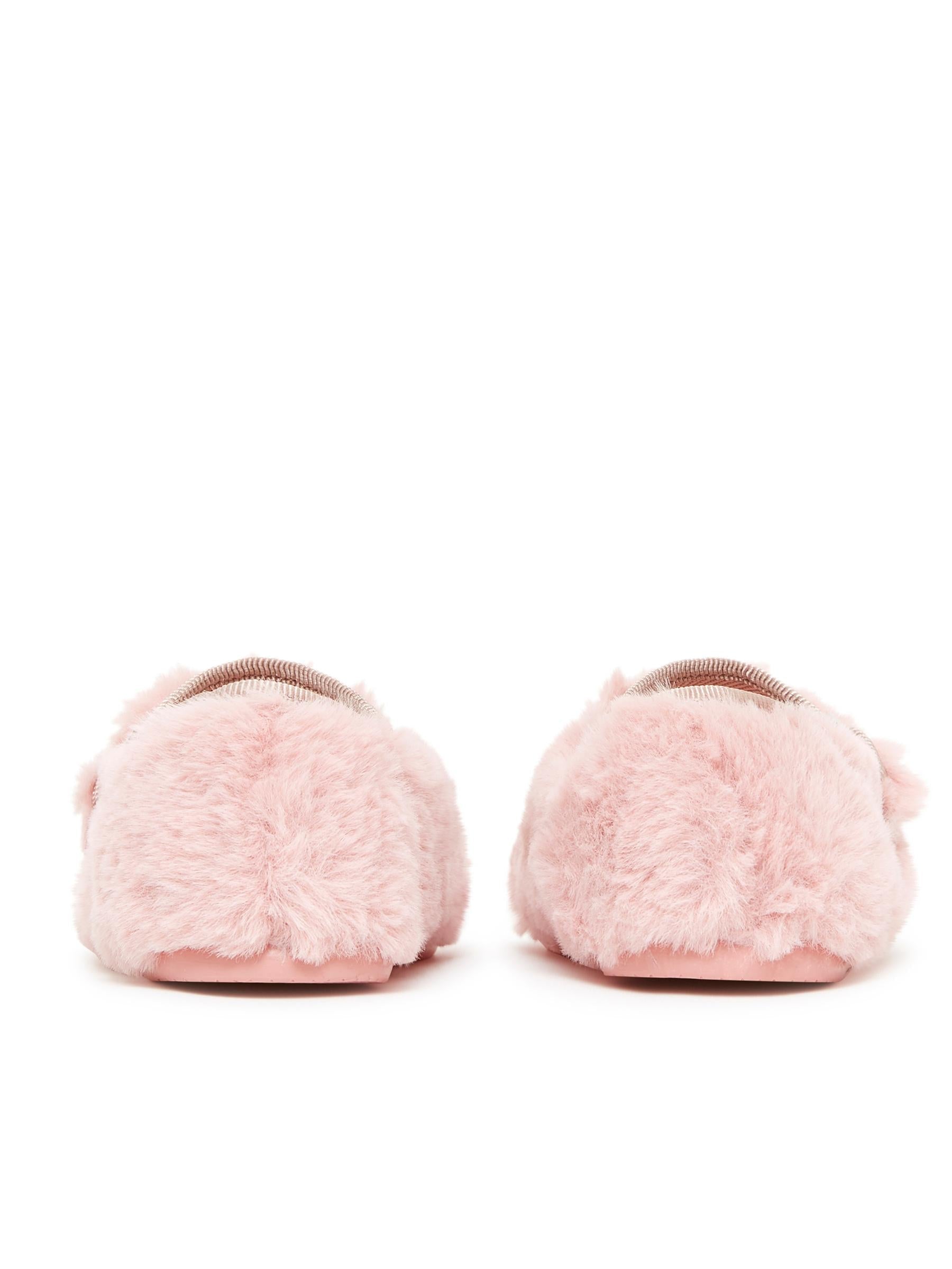 Chaussons Mia rose en fausse fourrure