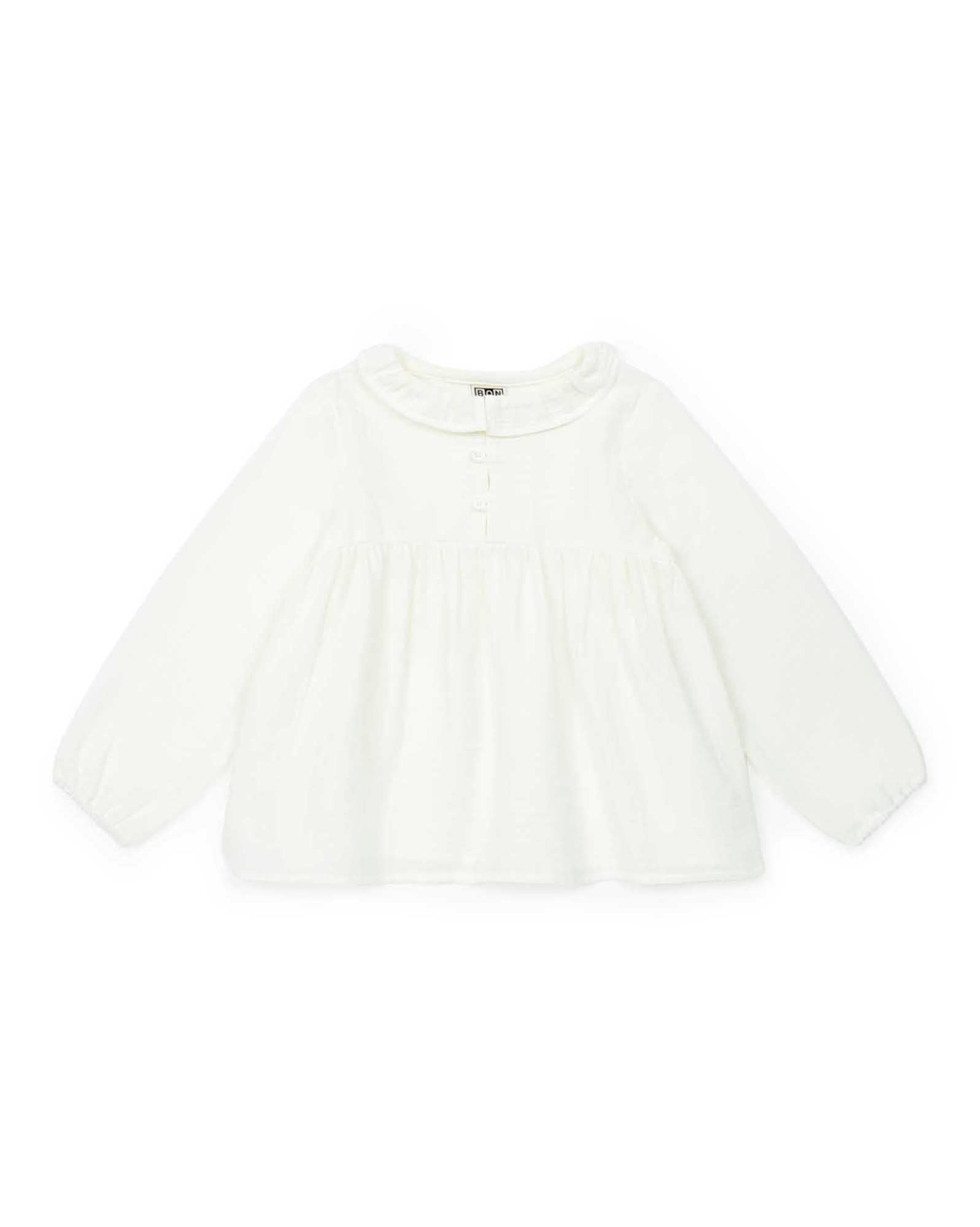 Blouse Monocle beige en double gaze de coton
