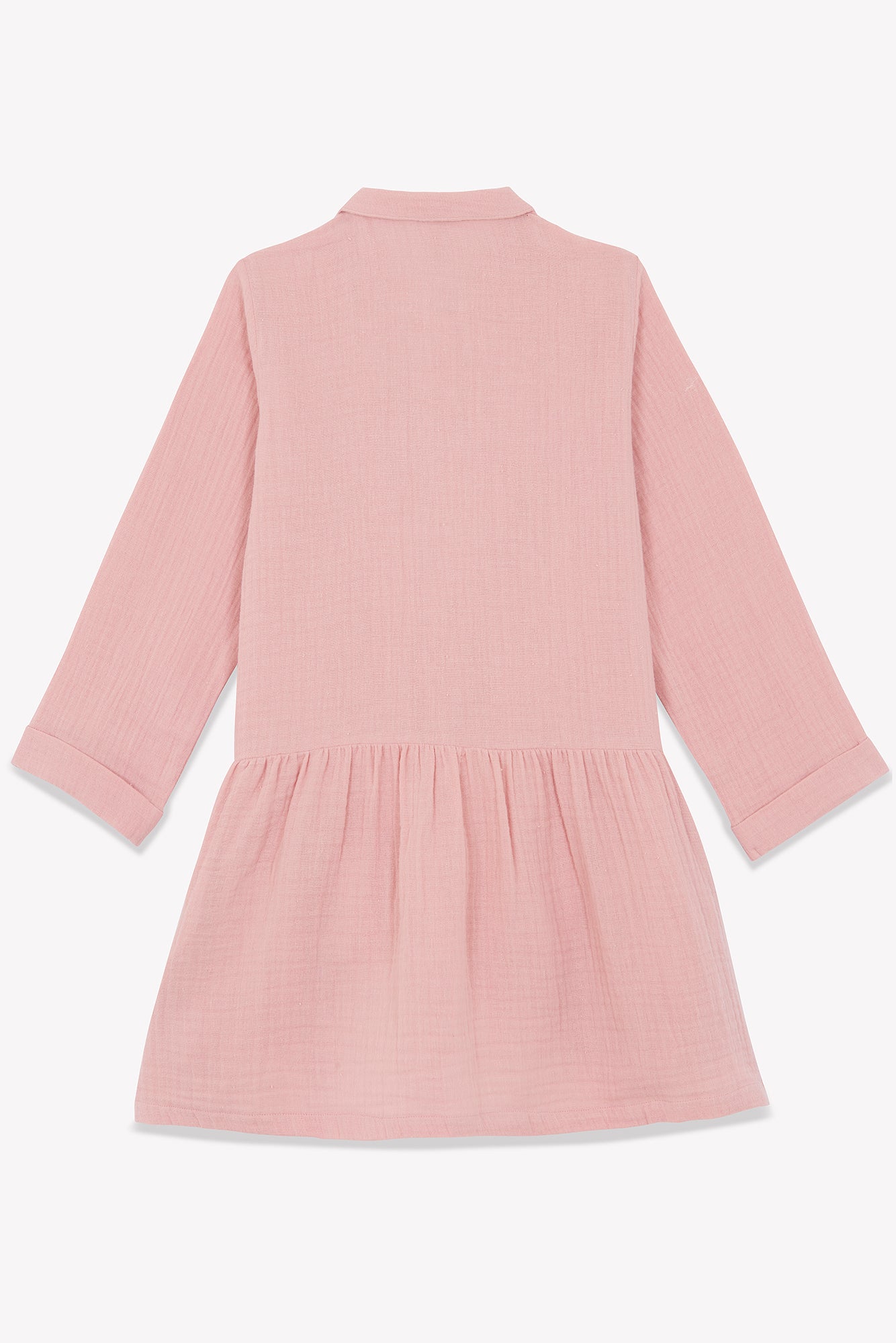 Robe Rafia rose en double gaze de coton