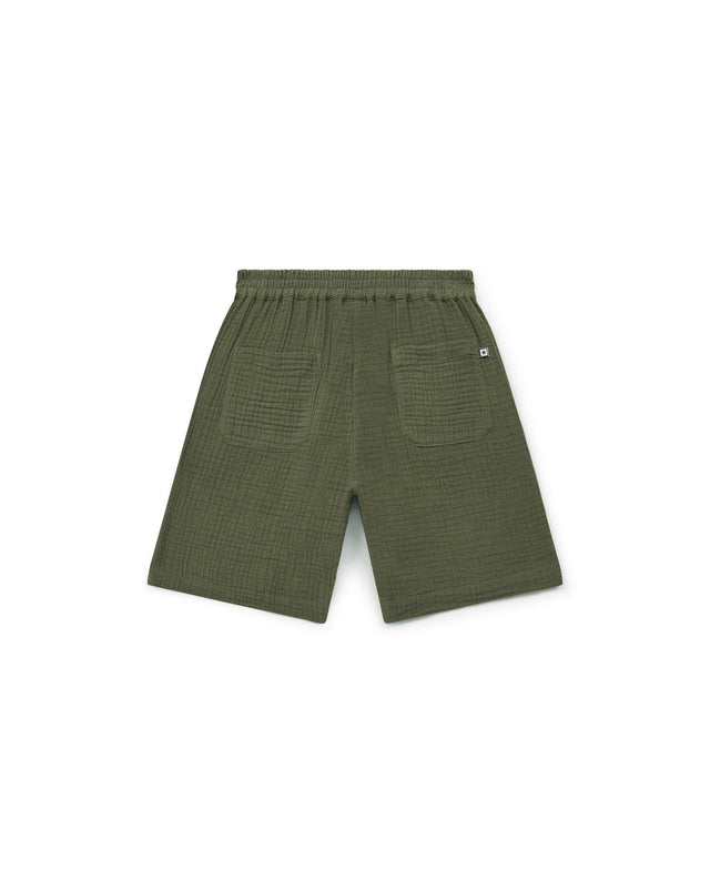 Short - Rambo vert en double gaze de coton bio certifié GOTS - Image alternative