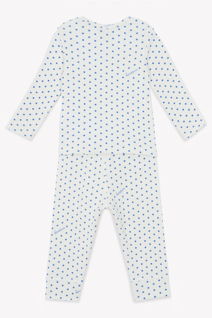 Outfit Pajamas 2 rooms Blue Baby in cotton Print stars