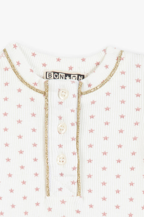 Pyjama - rose Bébé imprimé étoiles - Image principale