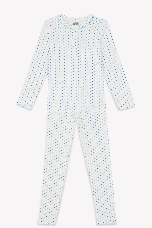 Ensemble - pyjama bleu imprimé étoiles - Image principale