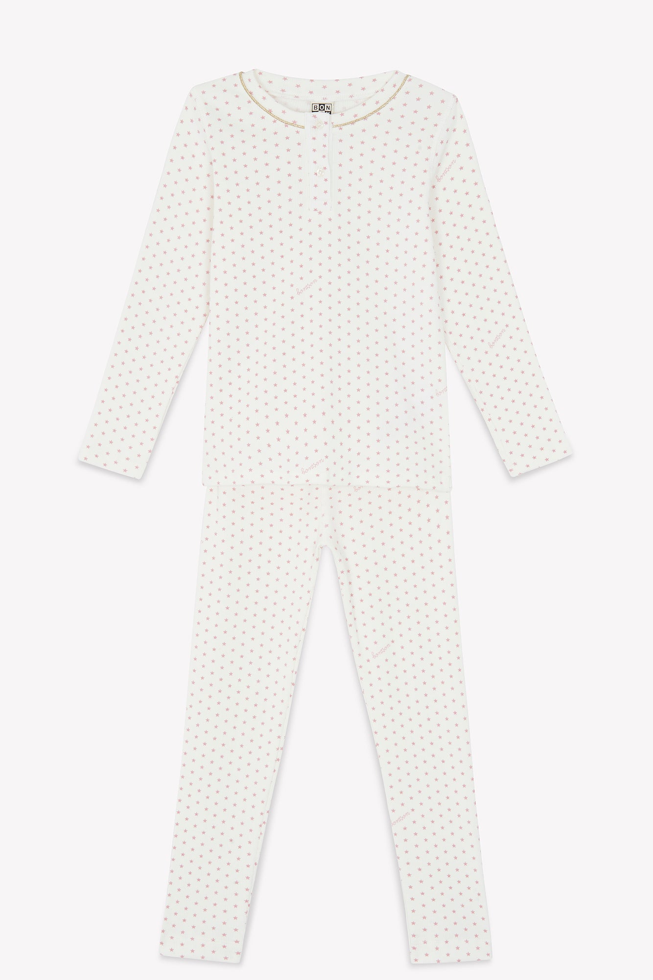 Ensemble pyjama rose imprimé étoiles