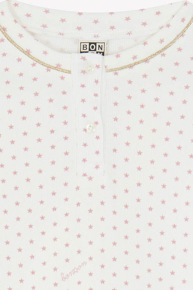 Ensemble - pyjama rose imprimé étoiles - Image alternative