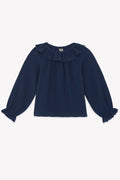 Blouse - Solange - Blue in double cotton gauze