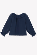 Blouse - SoLange - bleue en double gaze de coton