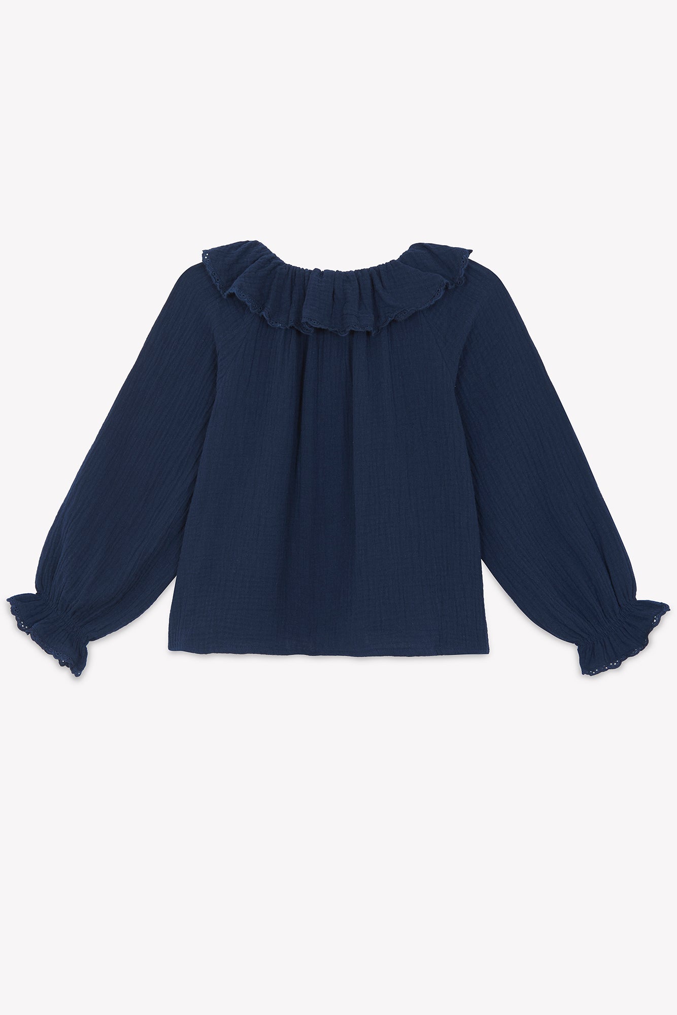 Blouse - Solange - Blue in double cotton gauze