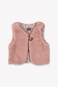 Cardigan Sleeveless - Newborn Pink cotton