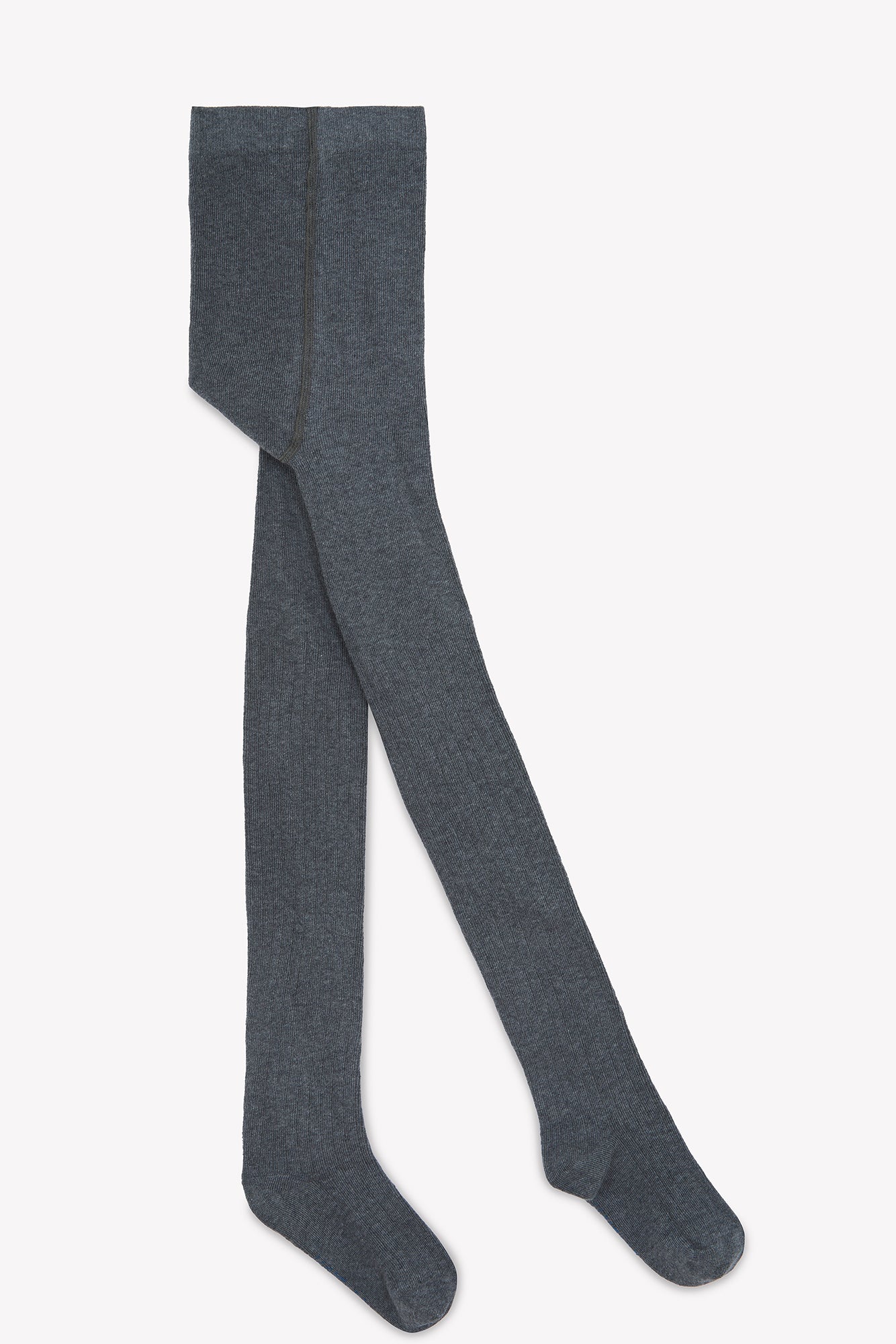 Collants gris à côtes