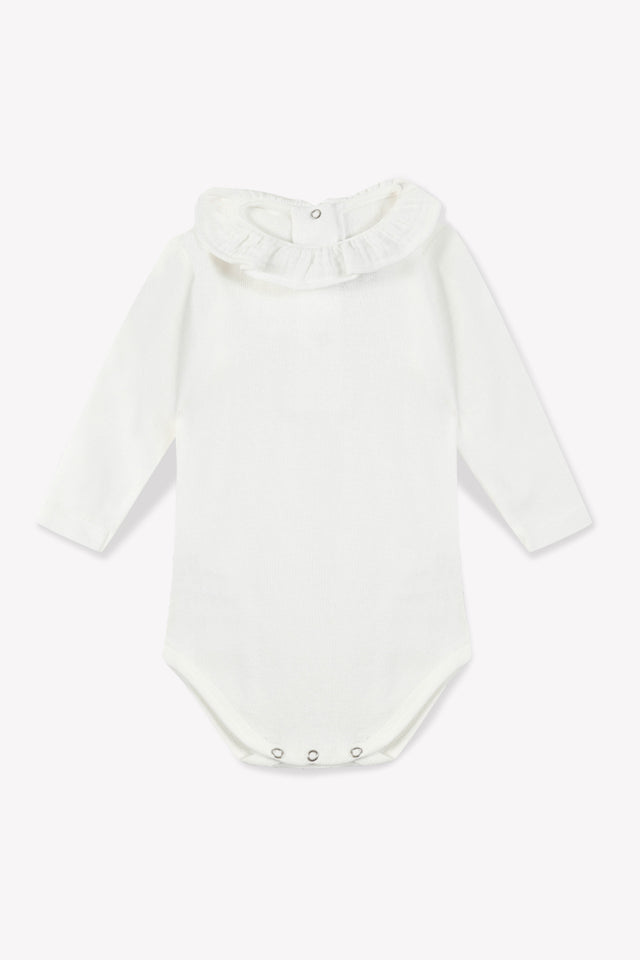 Body - bébé fille col à volant 100% coton bio - Image principale