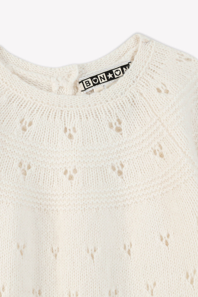 Combinaison - bébé détail ajouré laine et coton - Image alternative