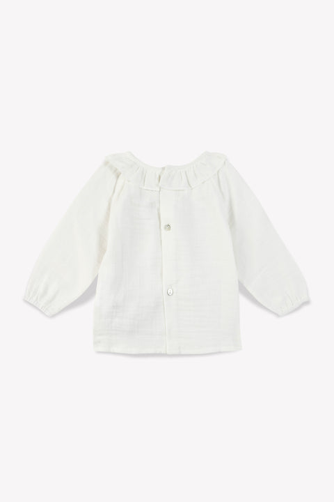 Blouse - Baby Girl Collar 100% steering wheel Organic cotton - Image principale