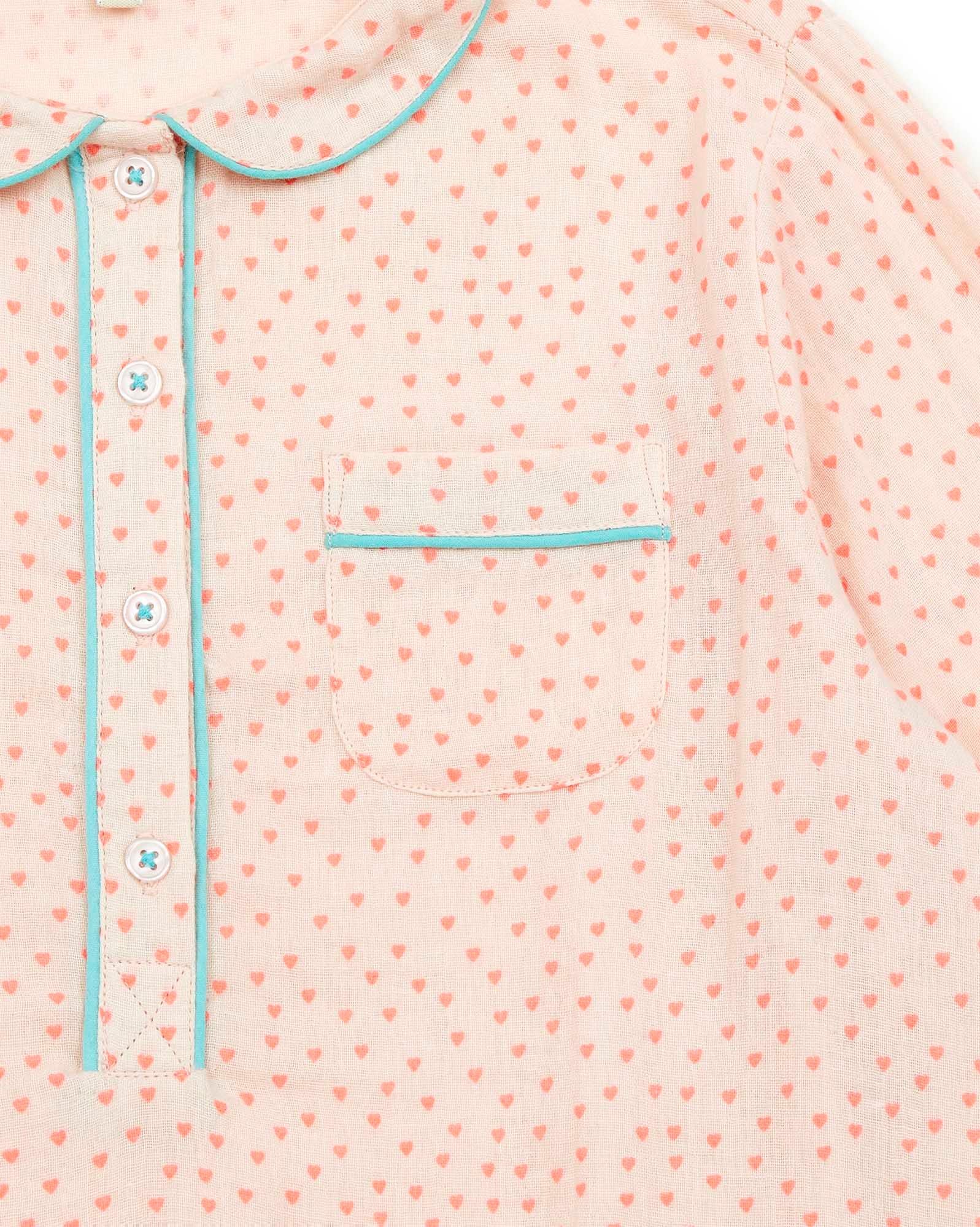 Chemise de nuit Noche imprimé coeur