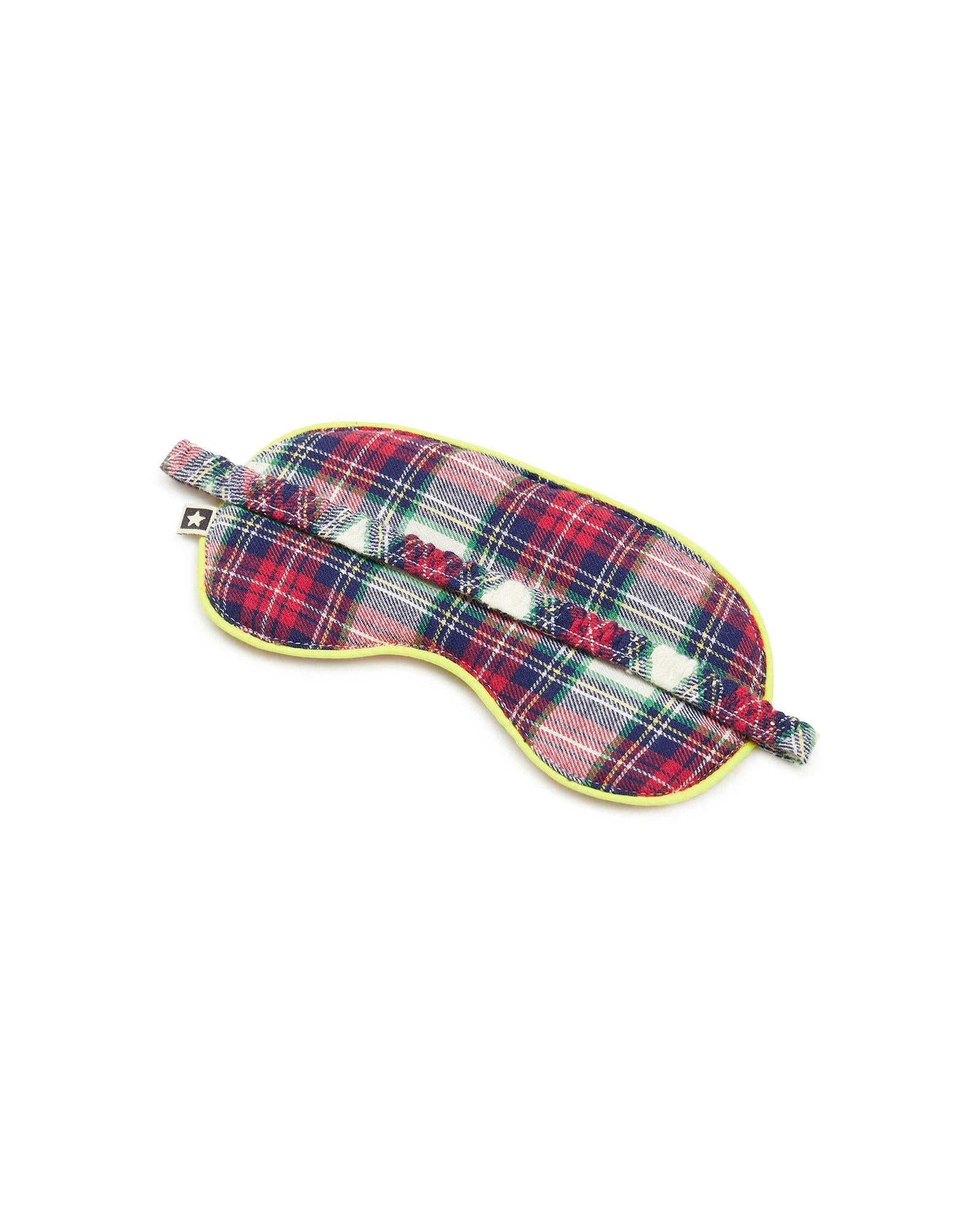 Chouchou et masque de nuit tartan rouge