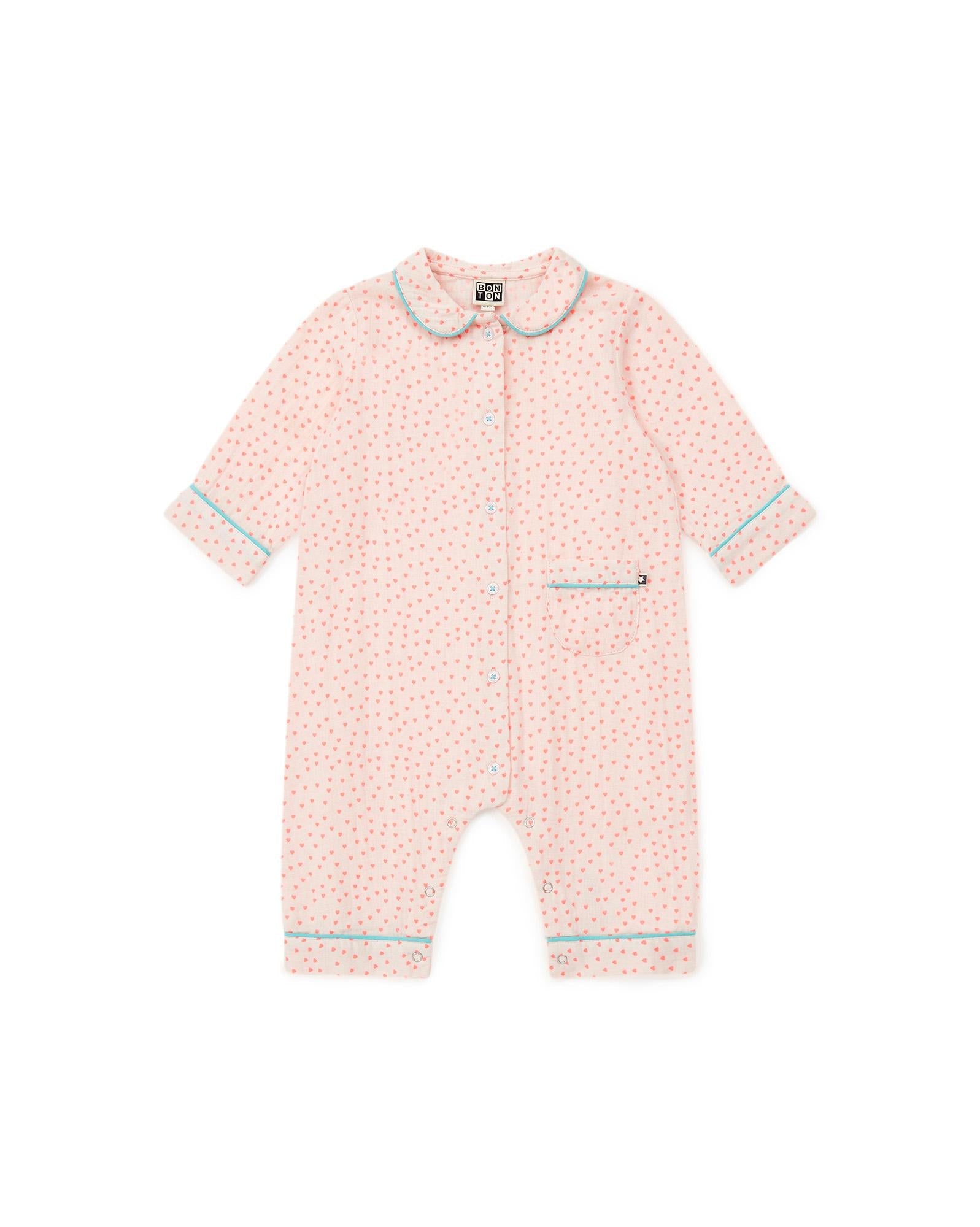 Pyjama multicolore Bébé imprimé cœur
