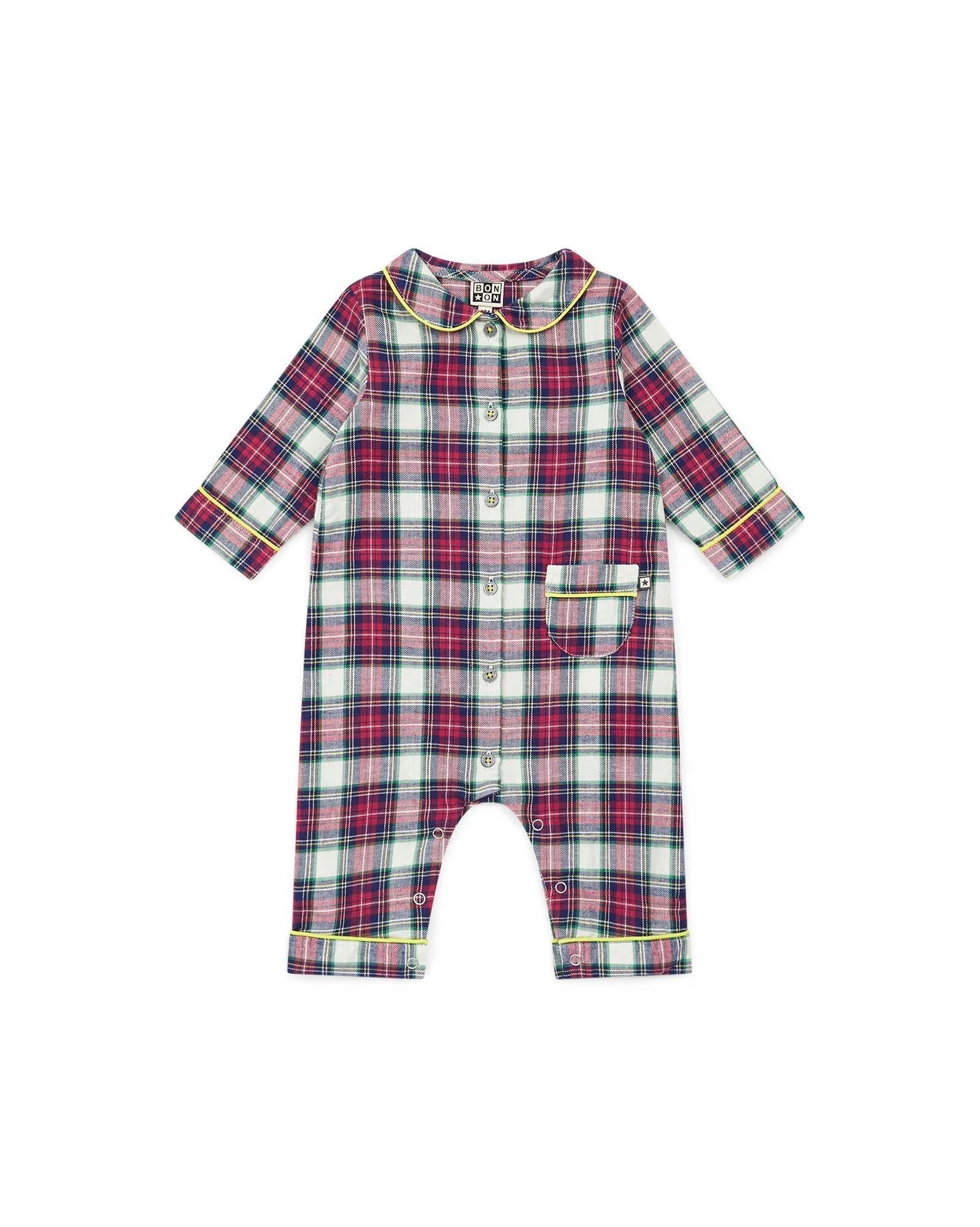 Pyjama Notte rouge Bébé en tartan