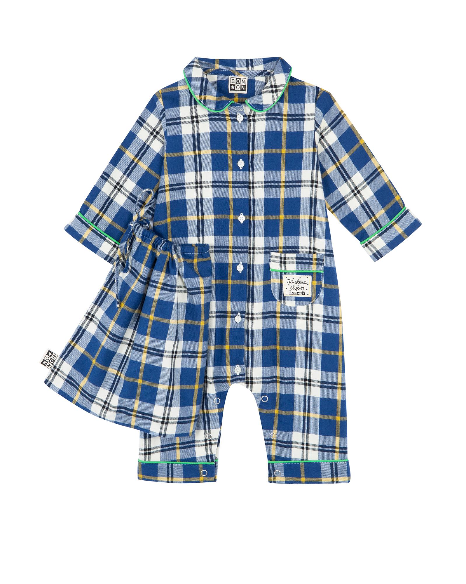 Pyjama Notte bleu Bébé en tartan