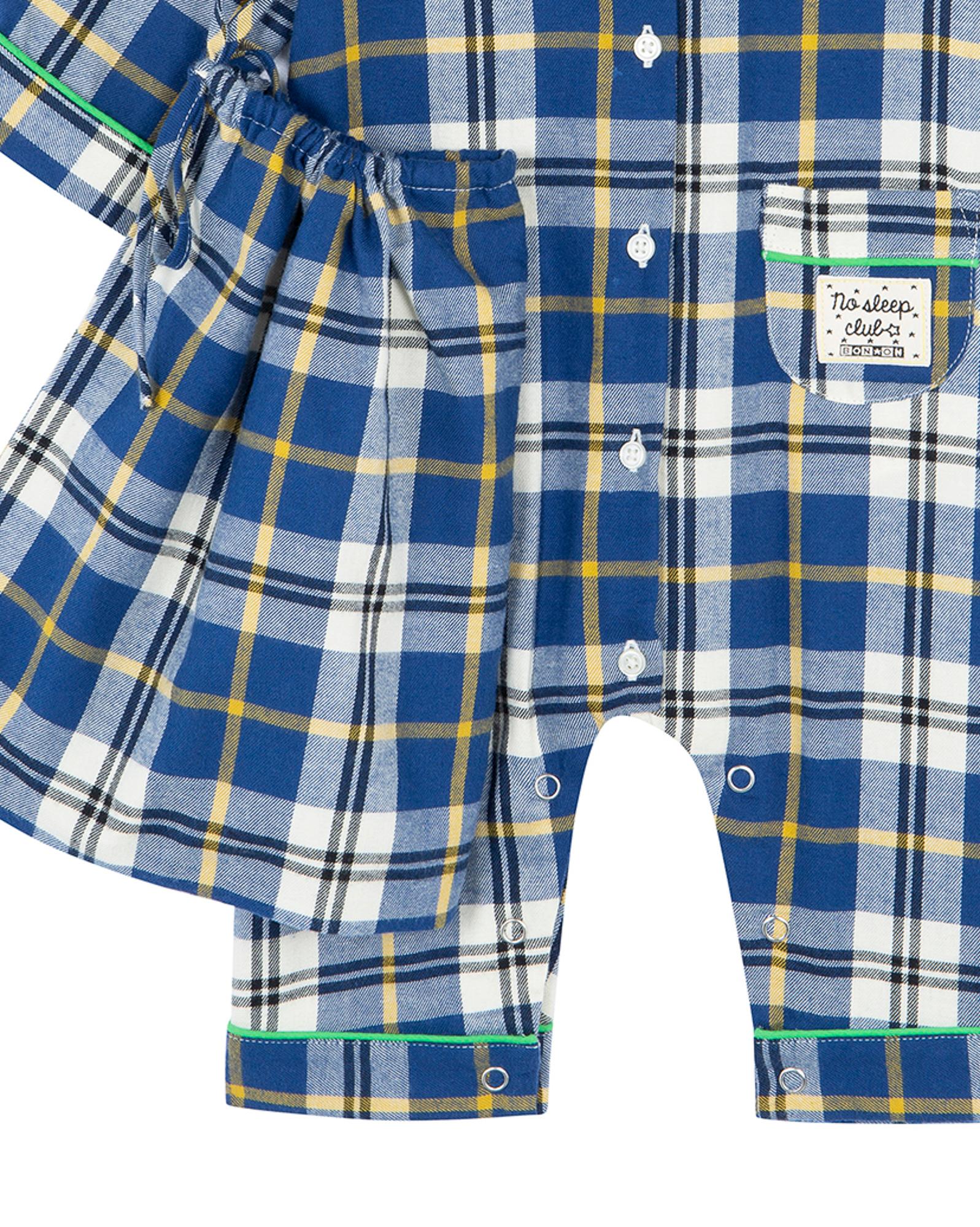 Pyjama Notte bleu Bébé en tartan