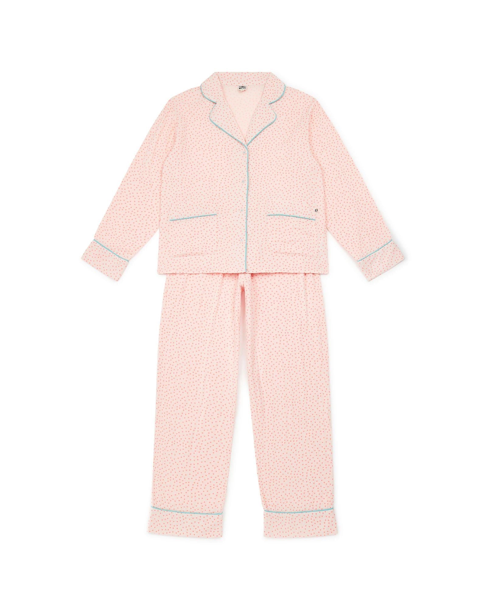 Pyjama Nuit multicolore Femme en coton imprimé coeur