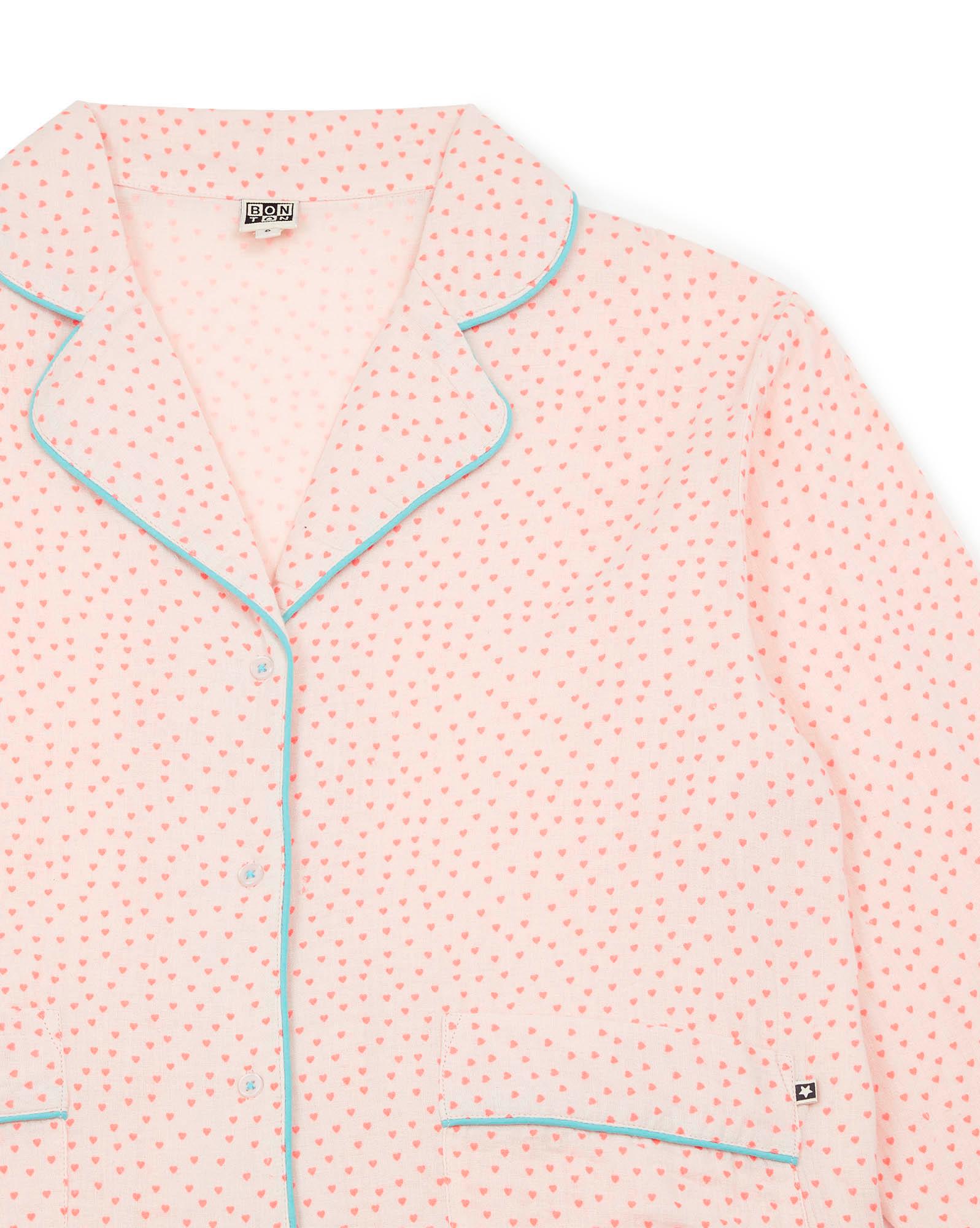 Pyjama Nuit multicolore Femme en coton imprimé coeur