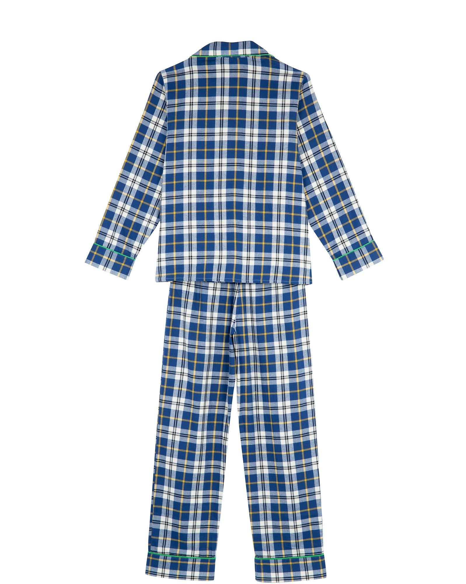 Pyjama Nuit tartan bleu Femme en coton
