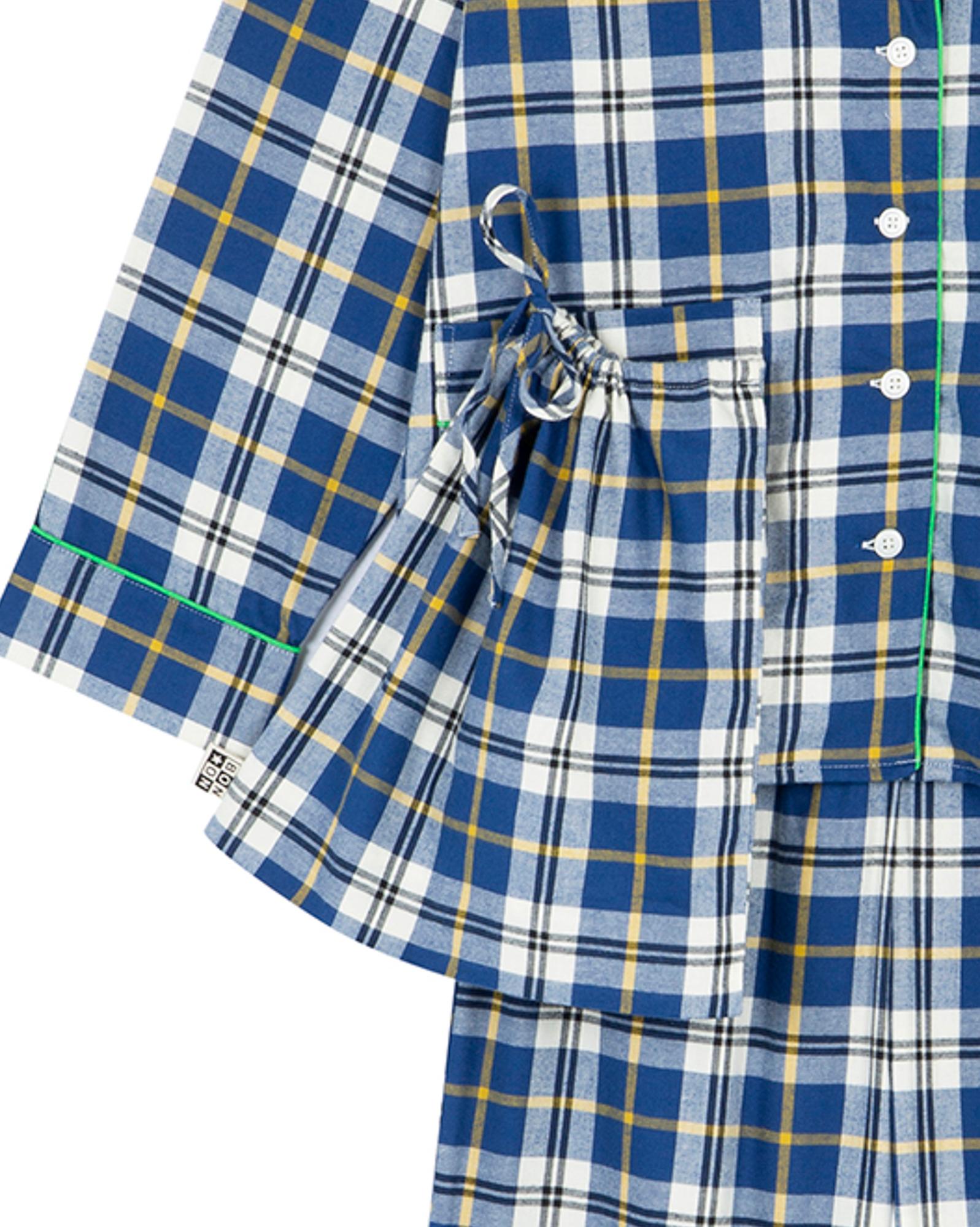 Pyjama Nuit tartan bleu Femme en coton
