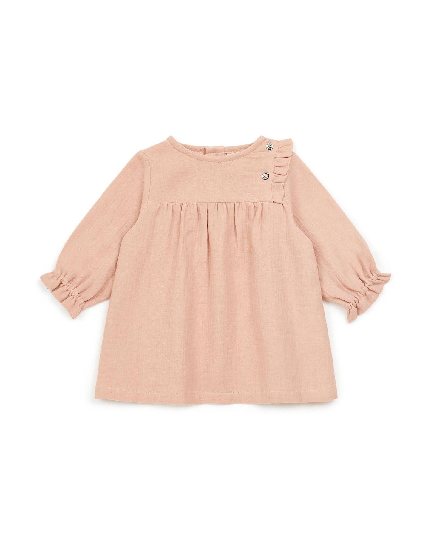 Robe - Pampille rose Bébé en gaze de coton