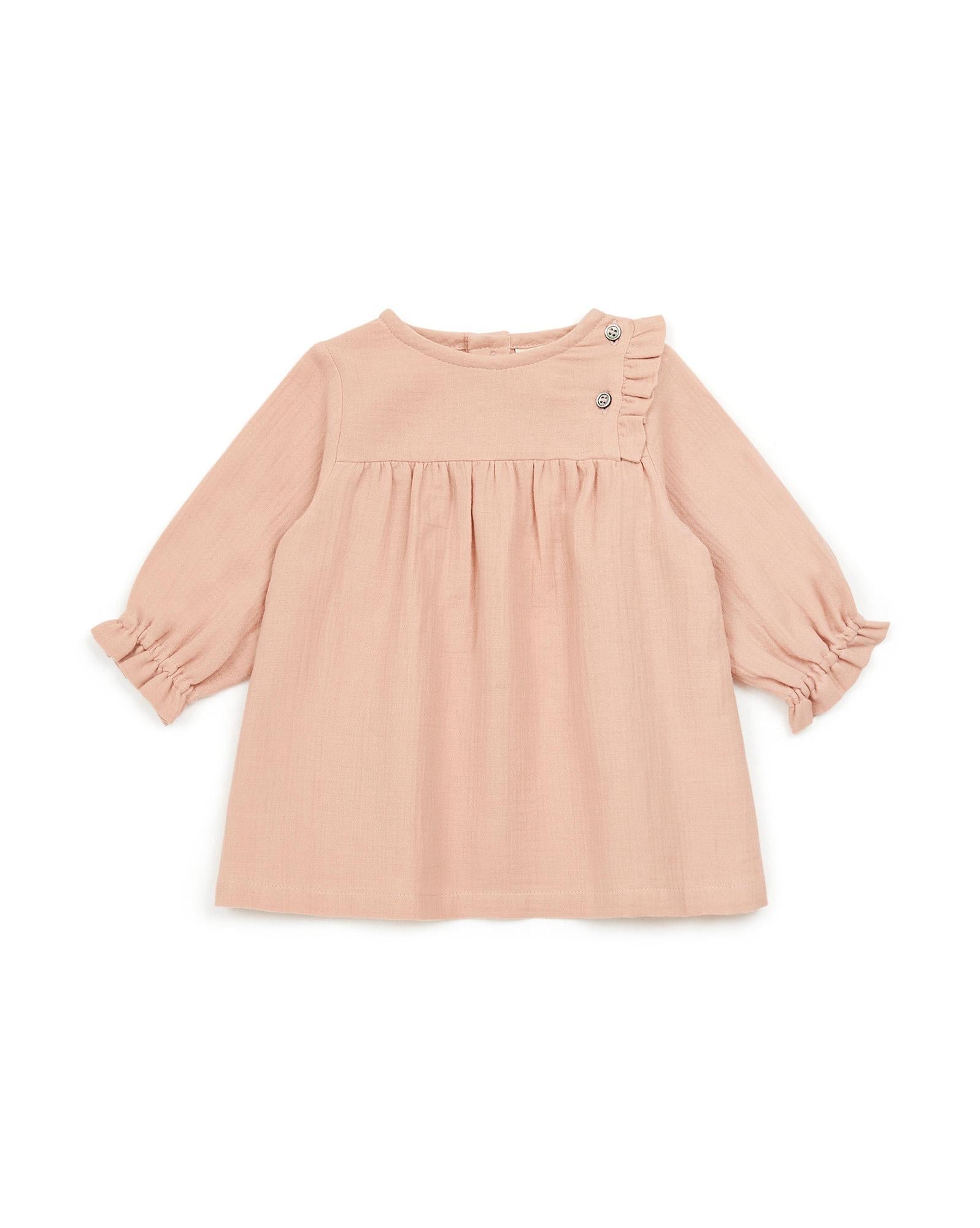 Robe Pampille rose Bébé en gaze de coton