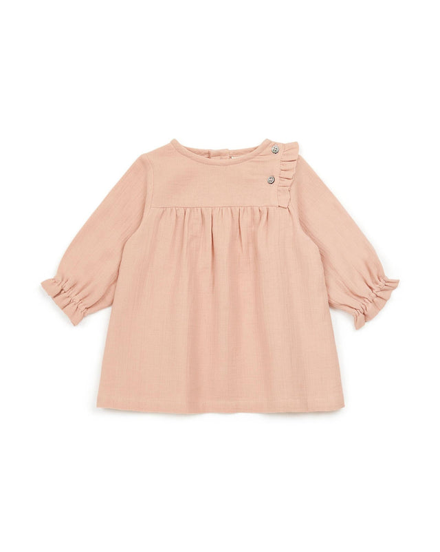 Robe - Pampille rose Bébé en gaze de coton - Image principale