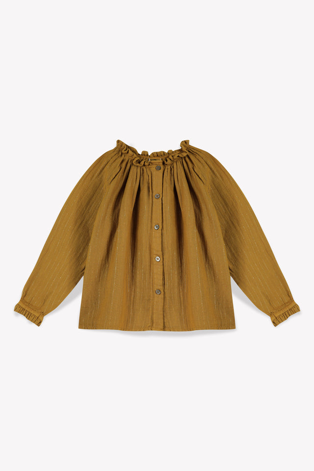 Blouse - Girl has Ruffles Cotton gauze and metallic threads - Image principale