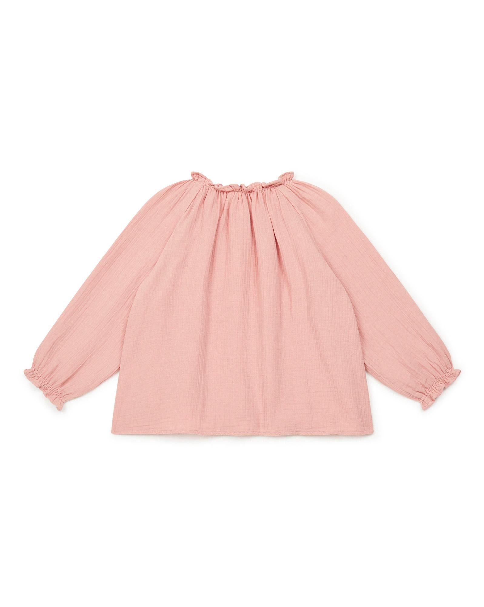 Blouse Reinette rose en gaze de coton