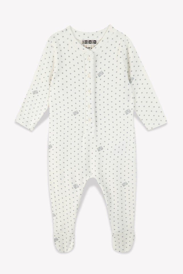 Pyjama - bébé coton côtelé semi d'étoiles - Image principale